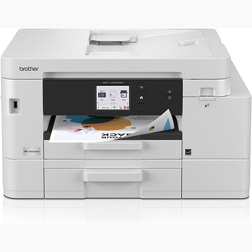 Brother INKvestment 4555 Wireless Color Inkjet All-in-One Printer with 2.7” Color Touchscreen and 2 Paper Trays | Includes Refresh Subscription Trial(1) (MFC-J4555DW)