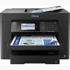 Epson Workforce Pro WF-7840 Wireless All-in-One Wide-Format Printer with Auto 2-Sided Print up to 13" x 19", Copy, Scan and Fax, 50-Page ADF, 500-sheet Paper Capacity, 4.3" Screen,Black
