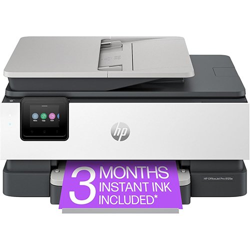 HP OfficeJet Pro 8125e Wireless All-in-One Color Inkjet Printer, Print, scan, Copy, ADF, Duplex Printing Best-for-Home Office, 3 Month Instant Ink Trial Included, AI-Enabled (405T6A)