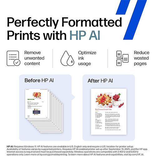 HP OfficeJet Pro 8125e Wireless All-in-One Color Inkjet Printer, Print, scan, Copy, ADF, Duplex Printing Best-for-Home Office, 3 Month Instant Ink Trial Included, AI-Enabled (405T6A) - Image 3