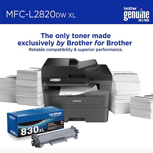 Brother MFC-L2820DW XL Wireless Compact Monochrome All-in-One Laser Printer with Copy, Scan and Fax, Duplex, Black & White | Up to 4,200 Pages of Toner Included(1), Works with Alexa - Image 4