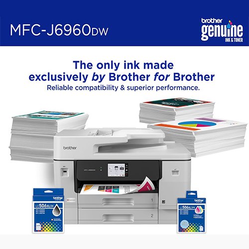 Brother INKvestment 6960 Wireless Color Inkjet All-in-One Printer with 11”x17” Capabilities and 3.5” Color Touchscreen | Includes Refresh Subscription Trial(1) (MFC-J6960DW) - Image 5
