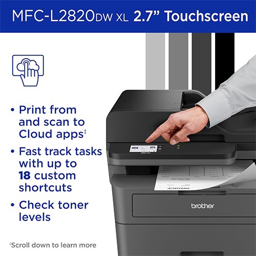Brother MFC-L2820DW XL Wireless Compact Monochrome All-in-One Laser Printer with Copy, Scan and Fax, Duplex, Black & White | Up to 4,200 Pages of Toner Included(1), Works with Alexa - Image 6