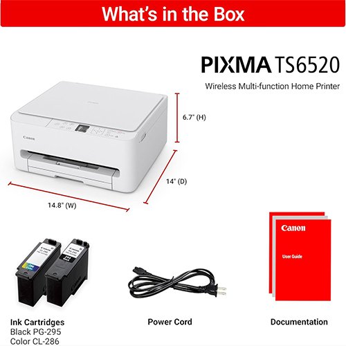 Canon PIXMA TS6520 Wireless Color Inkjet Printer Duplex Printing, White – Home Printer with Copier/Scanner, 1.42” OLED Display, Intuitive Control Panel, Compact Design - Image 9